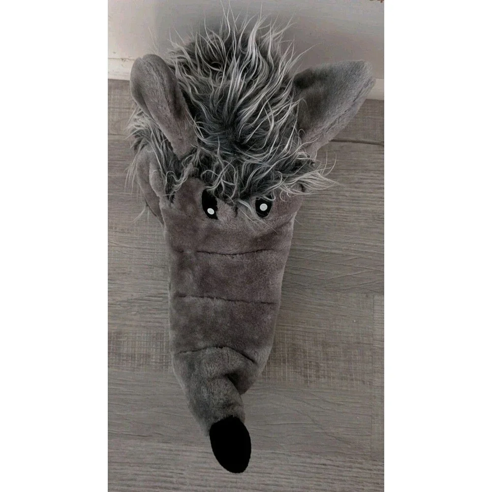 Big Bad Wolf Plush Costume Hat Elope Size Adjuster Gray